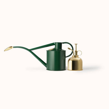 Haws Classic Watering Can & Mister Gift Set in Green & Brass