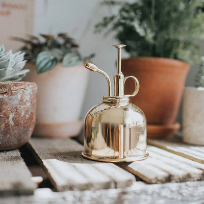 Haws Classic Watering Can & Mister Gift Set in Green & Brass