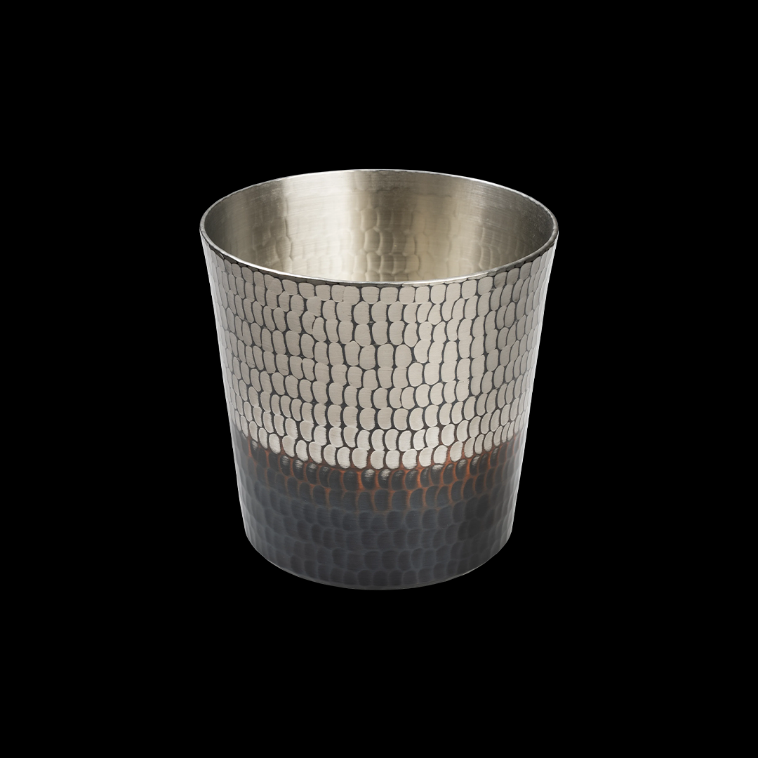 Hand Hammered Copper Tumbler Set - Black/Tin